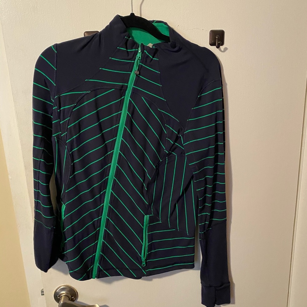 Navy and Green Striped Lululemon Jacket